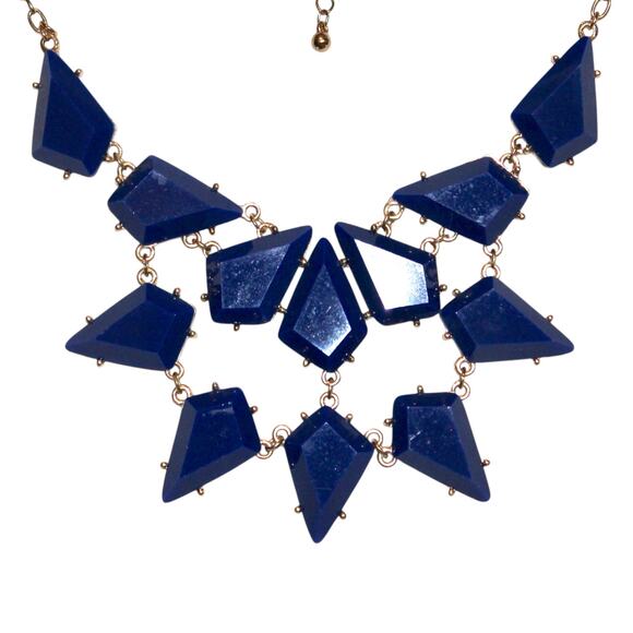 Forever21 Blue Gold Statement Fashion Necklace - Picture 2 of 2